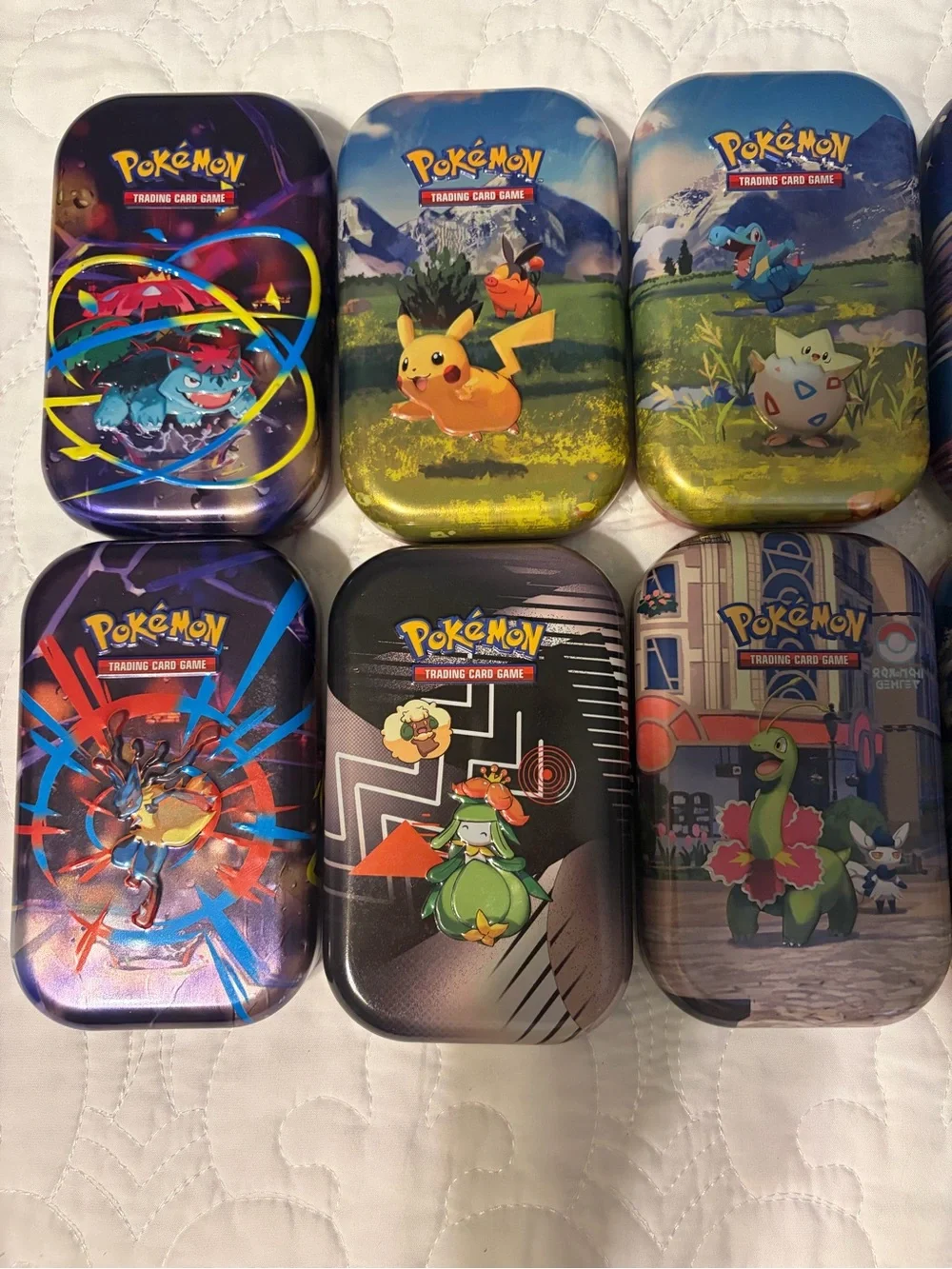 Pokémon Themed Collectible EMPTY Mini Tins- set of 10 Multicolor Deck Storage